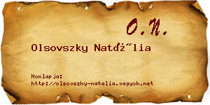 Olsovszky Natália névjegykártya